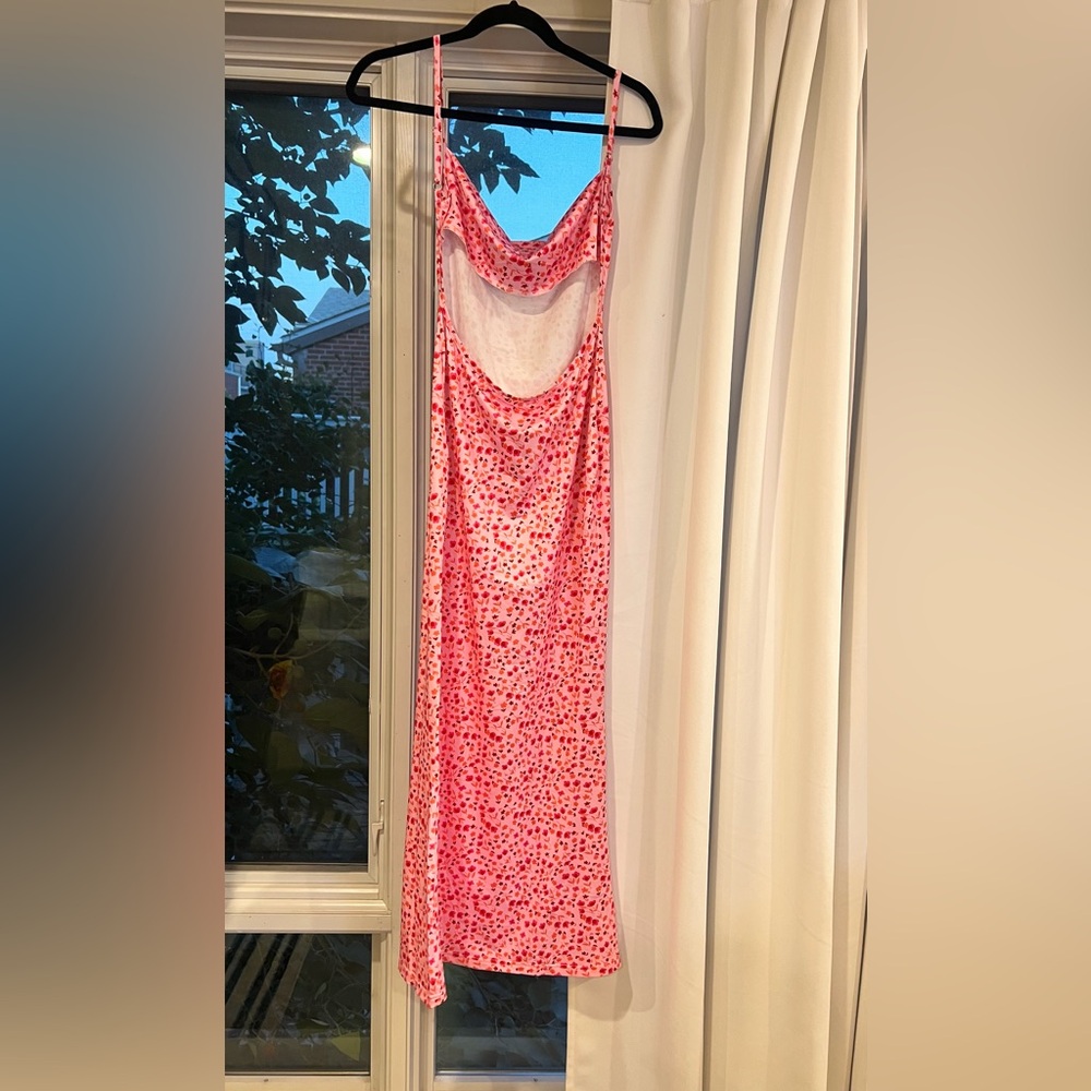 Pink Patterned Midi Dress - Picture 3 of 3